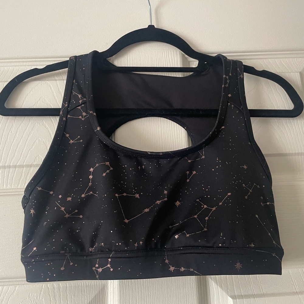 JoyLab Black Constellation Sports Bra, women’s size medium